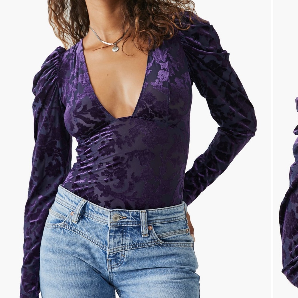 Free people magic hour velvet burnout bodysuit
